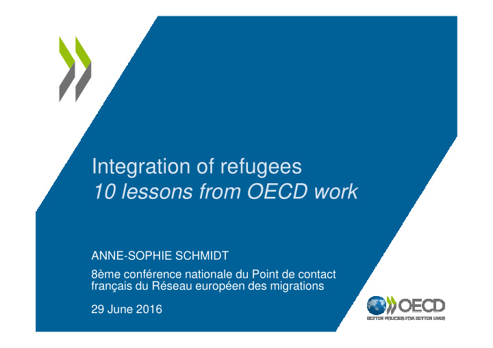 integration of refugees 10 lessons from oecd work