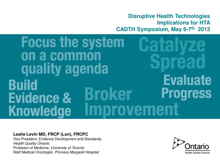 cadth symposium may 6 7 th 2013