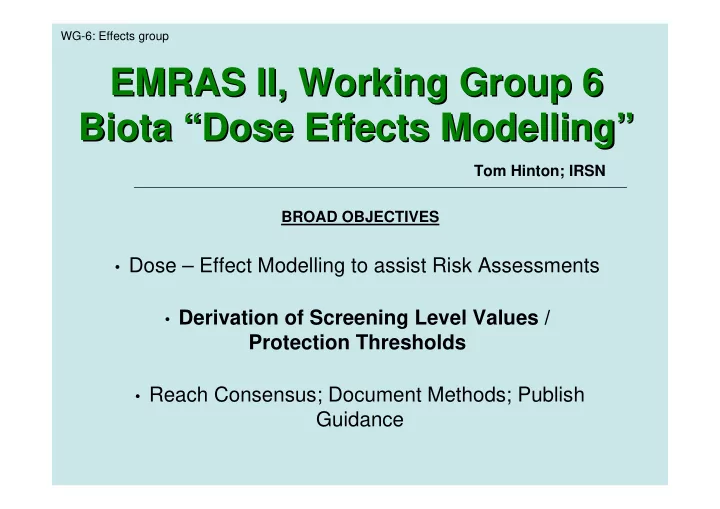 emras ii working group 6 emras ii working group 6 biota