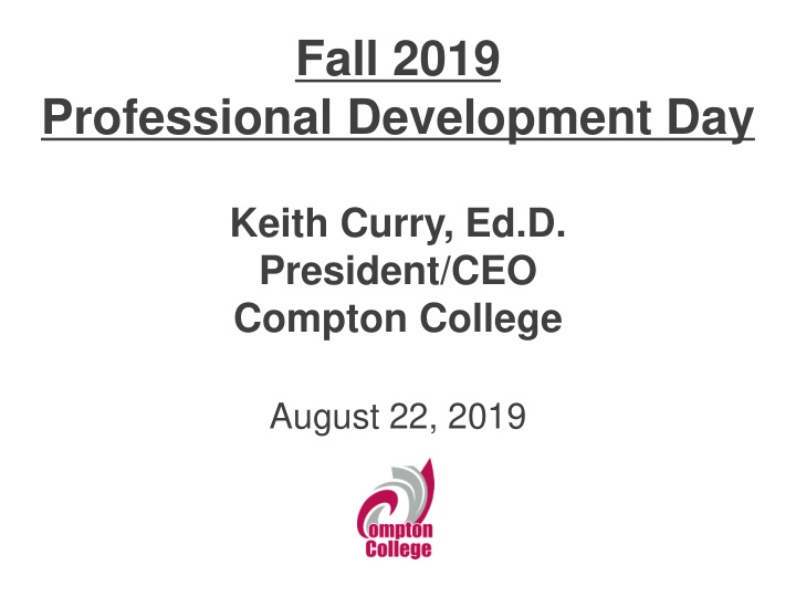 fall 2019 professional development day