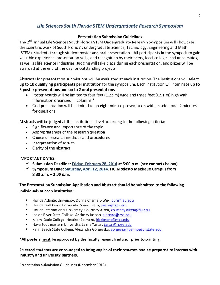life sciences south florida stem undergraduate research