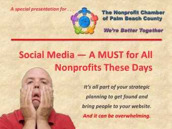 Nonprofits These Days  Its all part of your strategic  planning to get found and  bring people