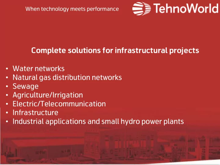 complete solutions for infrastructural projects