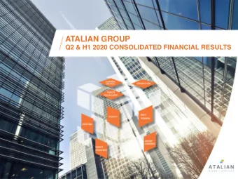 ATALIAN GROUP  Q2 &amp; H1 2020 CONSOLIDATED FINANCIAL RESULTS  DISCLAIMER  1  Certain statements