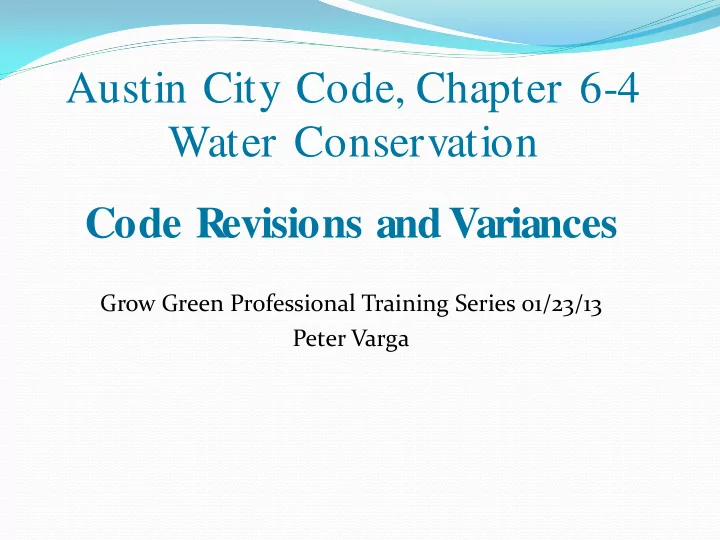 code revisions and variances grow green professional