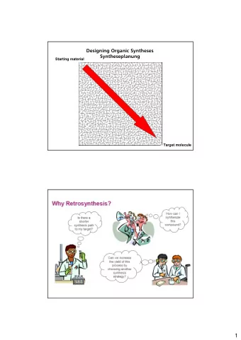 1  Can the Computer do the retrosynthetic analysis for me?  Computer-generated Retrosynthesis
