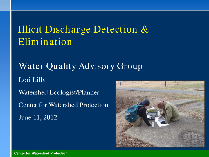 illicit discharge detection elimination
