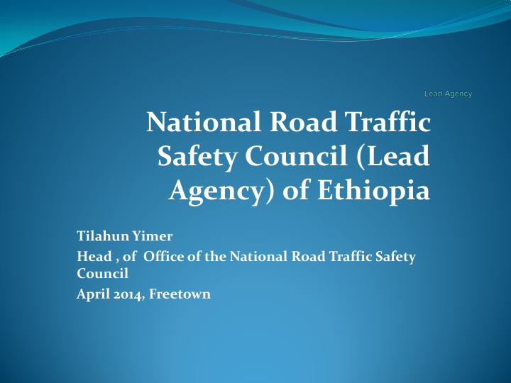 national road traffic safety council lead agency of