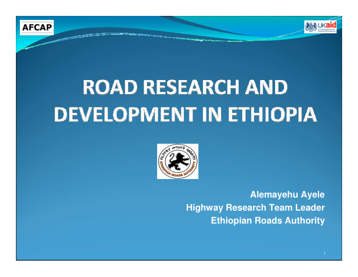 alemayehu ayele highway research team leader ethiopian