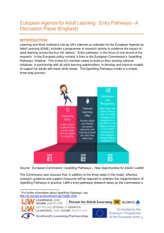 European Agenda for Adult Learning:  Entry Pathways - A Discussion Paper (England)  INTRODUCTION