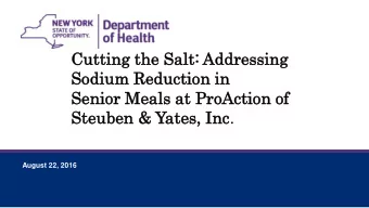 Senior  Se  nior Me  Meal  als  s at  at ProA  oAct  ction  ion of  St  Steu  euben  ben &amp; Yat