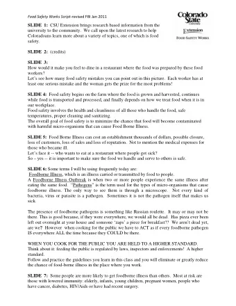 SLIDE  1: CSU Extension brings research based information from the  university to the community.