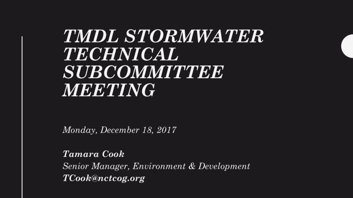 tmdl stormwater technical subcommittee meeting