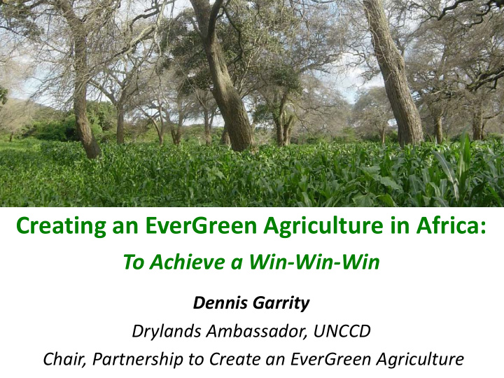 creating an evergreen agriculture in africa