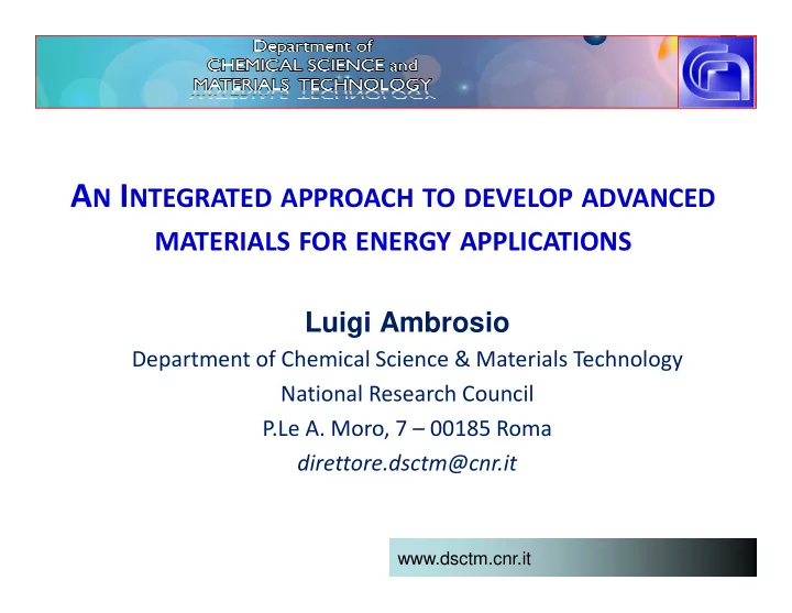 materials for energy technologies