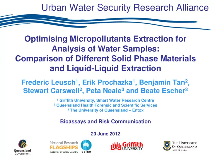 urban water security research alliance