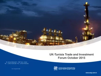 UK-Tunisia Trade and Investment  Forum October 2015  54, Avenue Mohamed V - 1002 Tunis, Tunisie