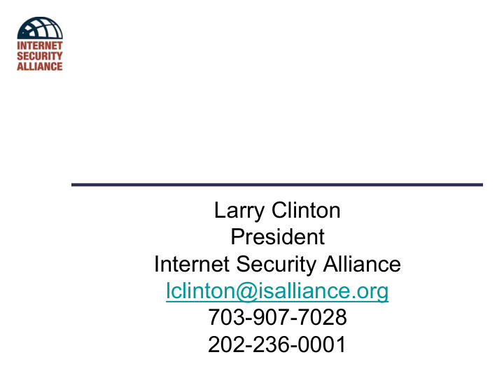 larry clinton president internet security alliance