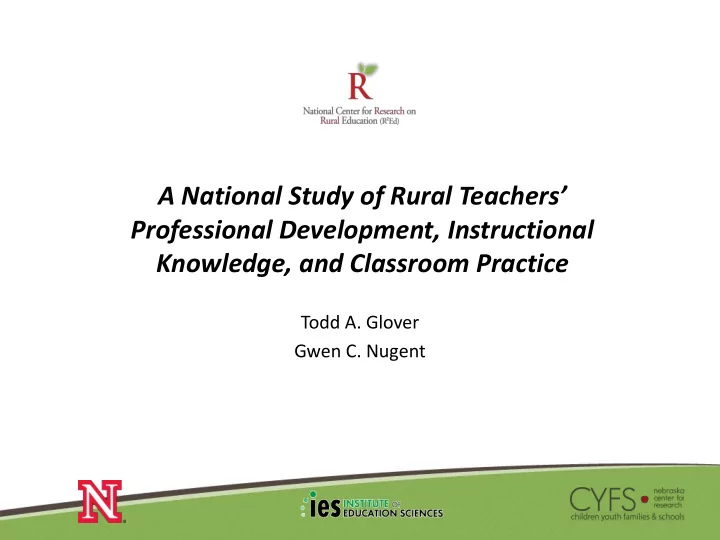 project contributors investigators todd a glover tanya