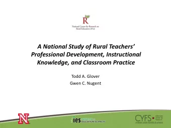 Project Contributors  Investigators  Todd A. Glover, Tanya Ihlo, Gwen C. Nugent, Guy Trainin,