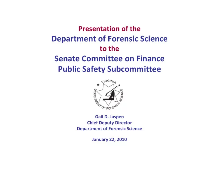 department of forensic science