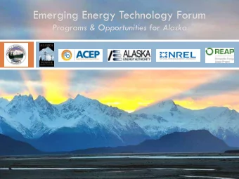 Emerging Energy Technology Forum  Programs &amp; Opportunities for Alaska  Alternative Residential