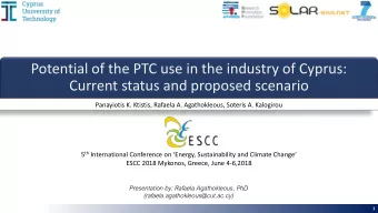 Potential of the PTC use in the industry of Cyprus:  Current status and proposed scenario