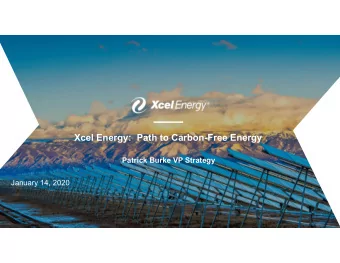 Xcel Energy:  Path to Carbon-Free Energy  Patrick Burke VP Strategy   January 14, 2020  Company