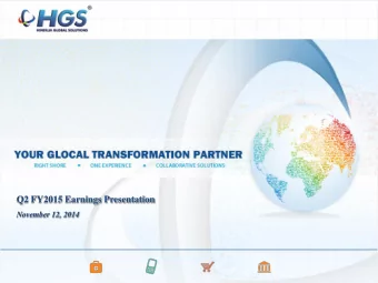 Q2 FY2015 Earnings Presentation  November 12, 2014  Cautionary Statement  Certain statements in