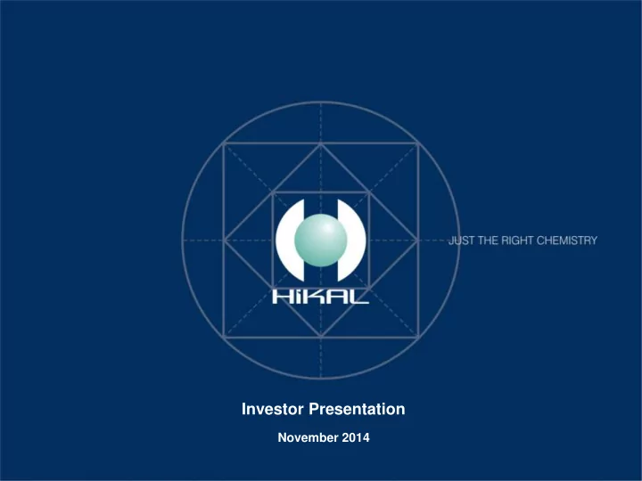 investor presentation