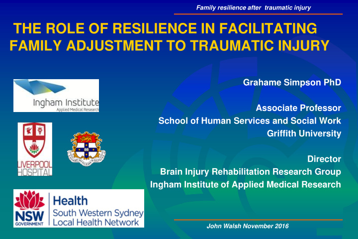 the role of resilience in facilitating family adjustment