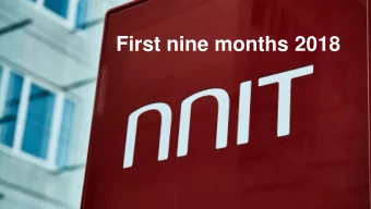 First nine months 2018  The NNIT Presenting Team  PER OVE KOGUT  CARSTEN KROGSGAARD  KLAUS HOSBOND