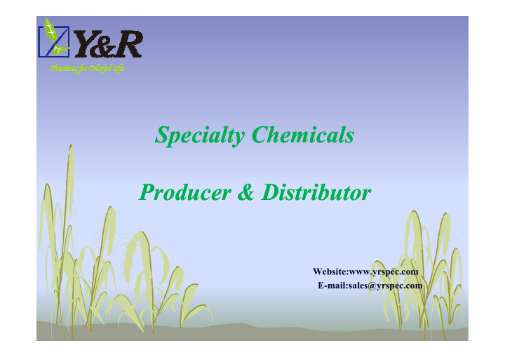 specialty chemicals specialty chemicals producer amp