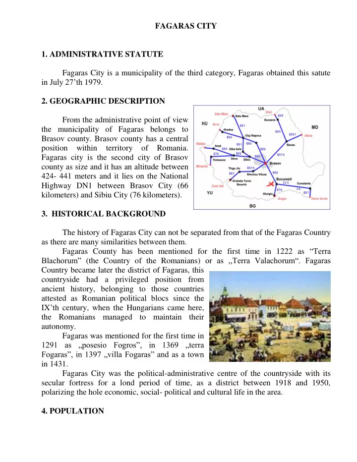 fagaras city 1 administrative statute fagaras city is a