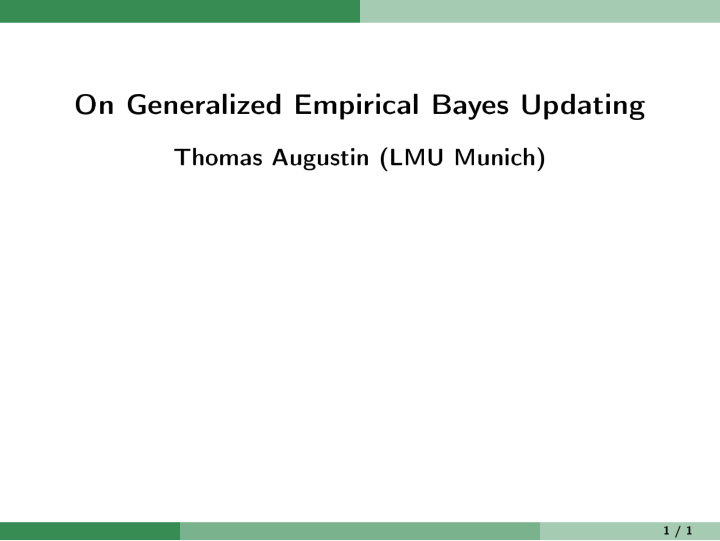 on generalized empirical bayes updating