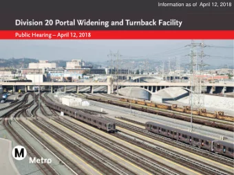 Pu  Public H  Hear  earing  April 12  l 12, 2  , 2018  18  Information as of  April 12, 2018