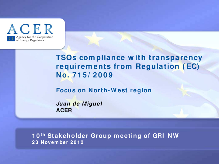tsos com pliance w ith transparency requirem ents from