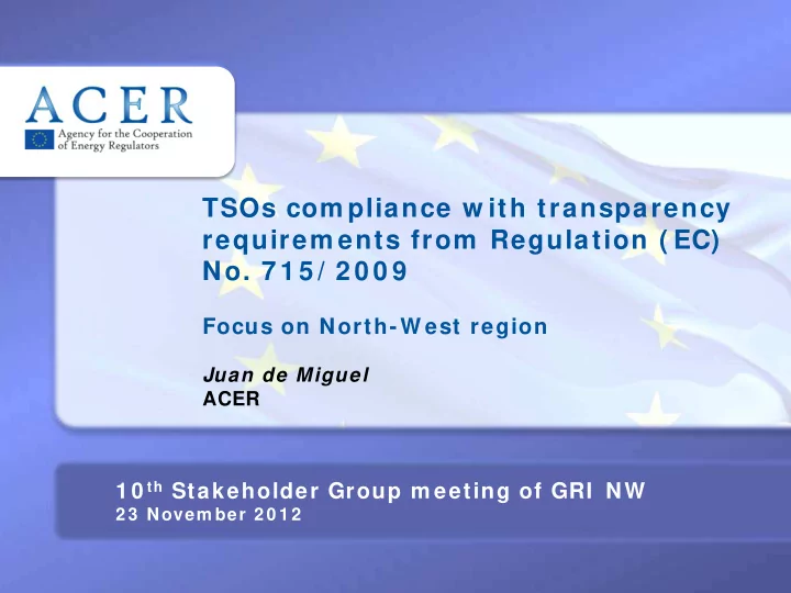 tsos com pliance w ith transparency requirem ents from