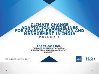 CLIMATE CHANGE ADAPTATION GUIDELINES FOR COASTAL PROTECTION  CLIMATE CHANGE ADAPTATION GUIDELINES