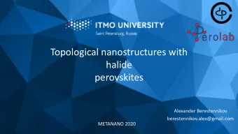 Topological nanostructures with  halide  perovskites  Alexander Berestennikov