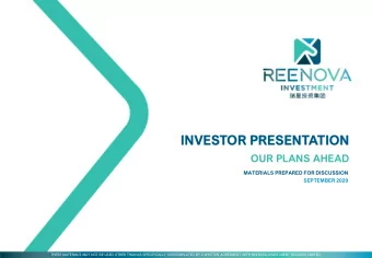 INVESTOR PRESENTATION  OUR PLANS AHEAD  MATERIALS PREPARED FOR DISCUSSION  SEPTEMBER 2020  THESE