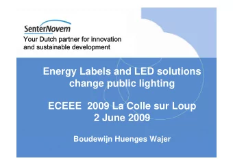 Energy Labels and LED solutions  change public lighting  change public lighting  ECEEE  2009 La