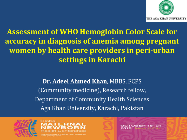 assessment of who hemoglobin color scale for accuracy in