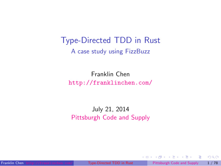 type directed tdd in rust