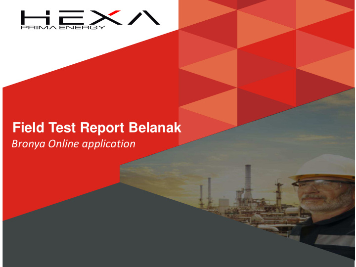 field test report belanak