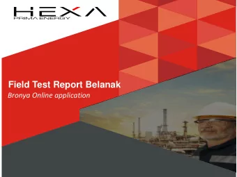 Field Test Report Belanak Bronya Online application  BRONYA  WOOL  CALCIUM  PYROGEL  SILICATE