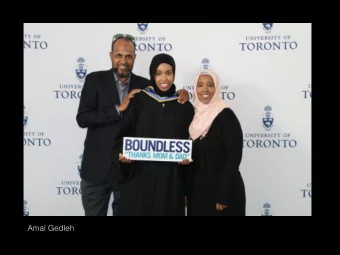 Amal Gedleh      Amal: I currently work as a Senior Economist at the Ministry of Finance