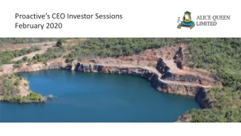 Proactives CEO Investor Sessions  February 2020  Disclaimer  FORWARD LOOKING STATEMENTS  This