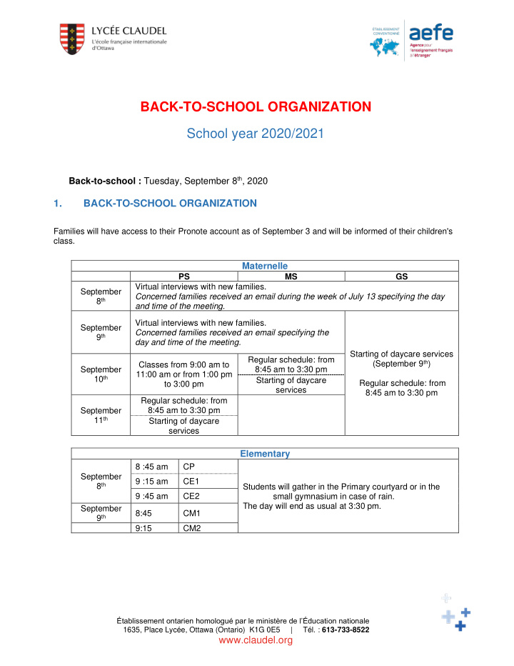 back to school organization school year 2020 2021