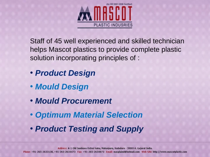 product design mould design mould procurement optimum
